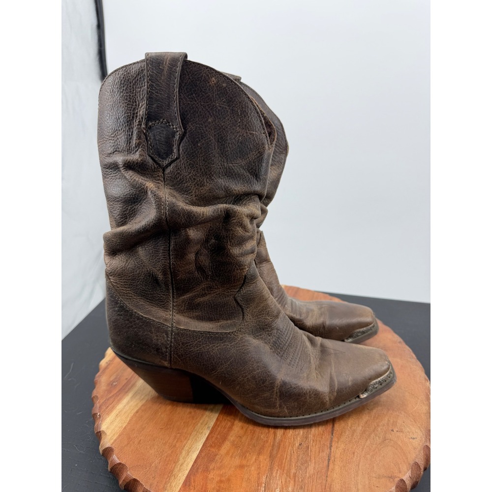 Durango Crush Slouch Western Boots Womens 8M Brown Leather RD3494 Pointed Toe